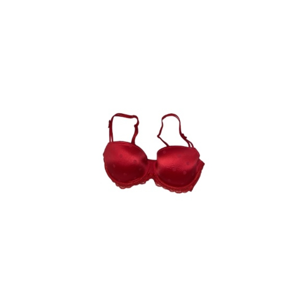 Marie Jo Red Polka Dot Satin Underwire Push Up Bra - Women’s Size 32D / D32